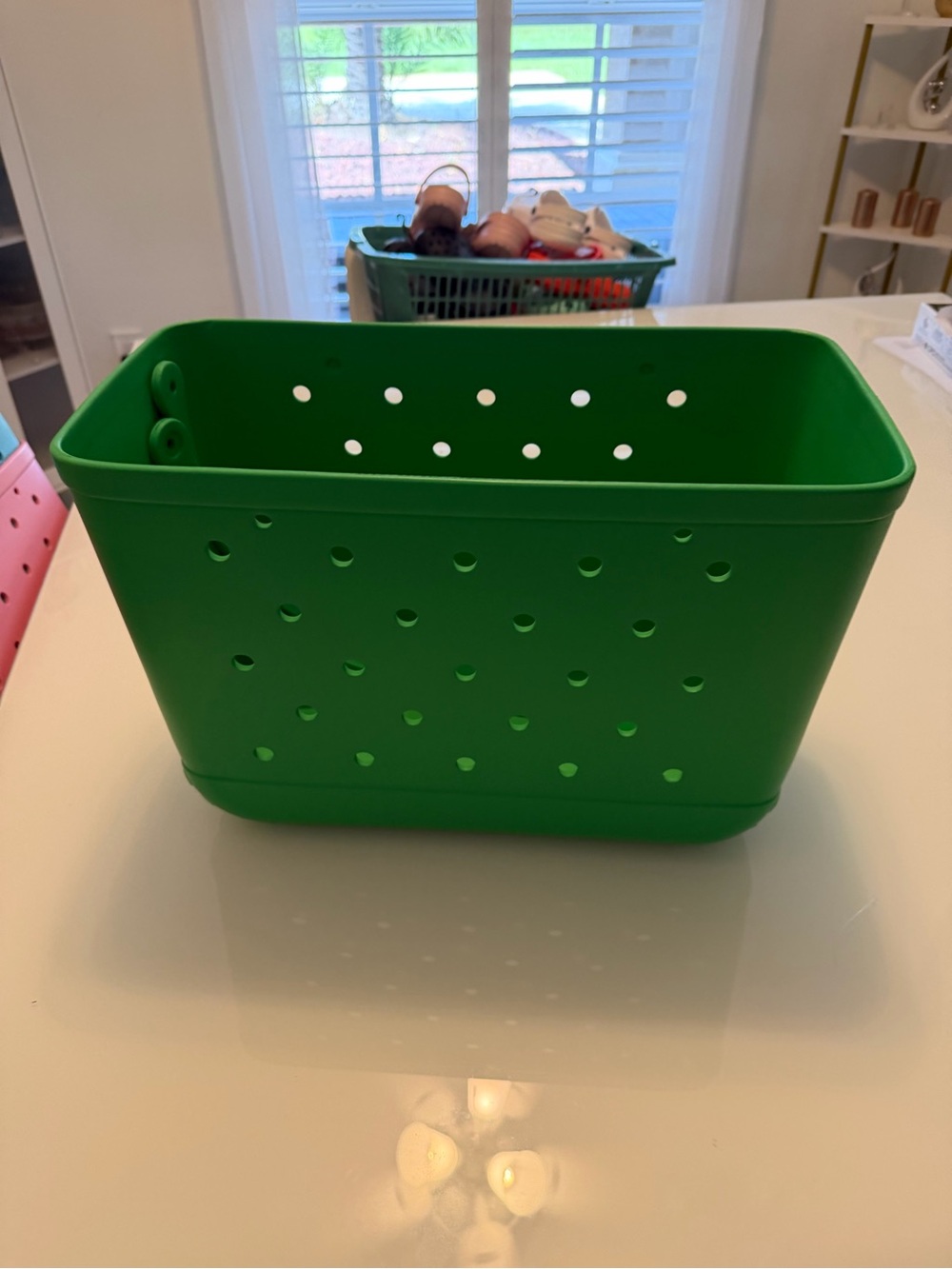 Versatile Green Plastic Storage Bin by